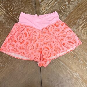 Aerie Pink and Orange Patterned Athletic Shorts